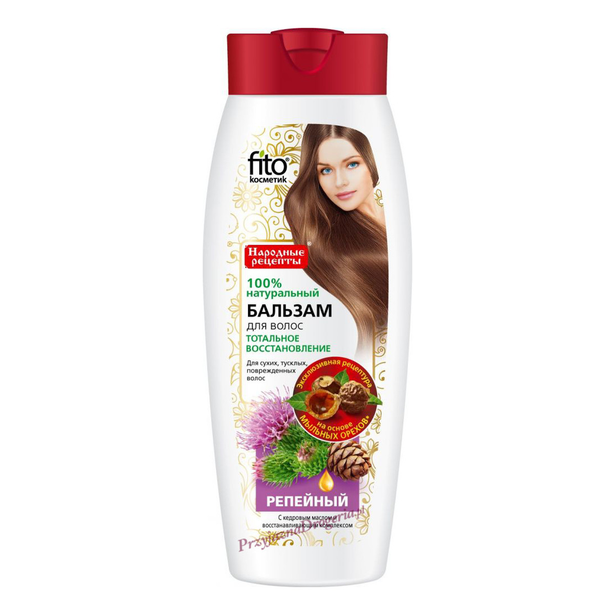 Fitokosmetik Łopianowy balsam naturalny do włosów regenerujący 450ml