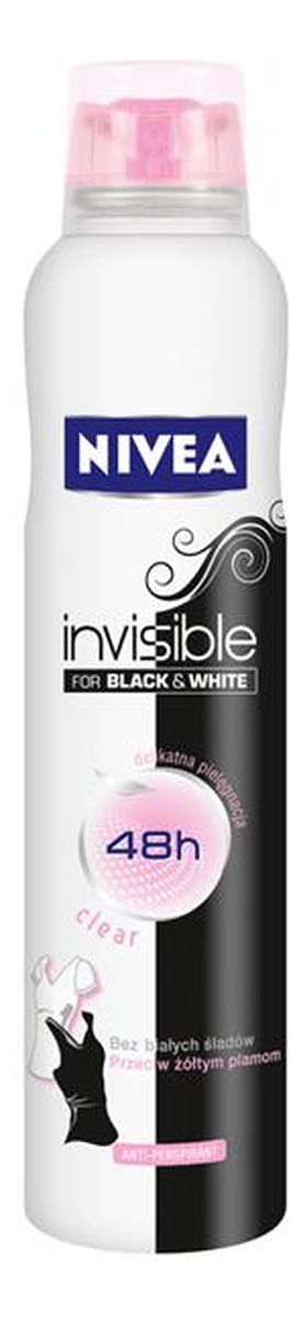 Dezodorant Invisible Clear Black & White Spray