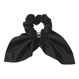 Gumka do włosów typu "scrunchie" - czarna z obręczą