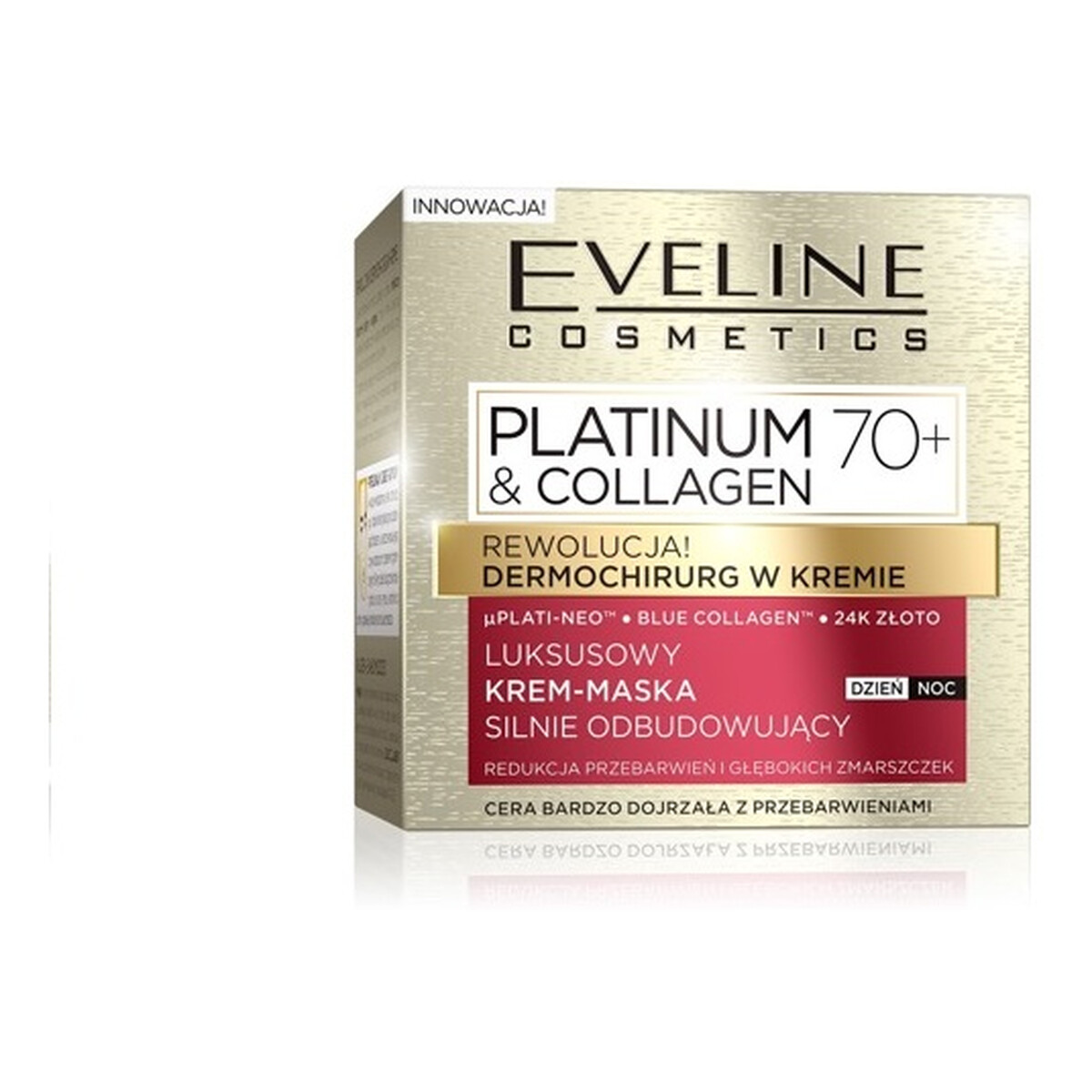 Eveline Platinum & Collagen Krem-maska silnie odbudowujący 70+ na dzień i noc redukcja przebarwień i zmarszczek 50ml