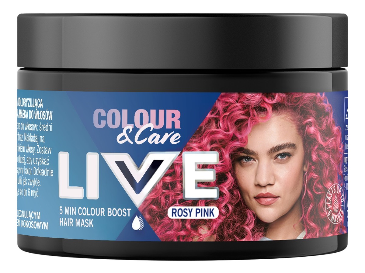 Live colour&care 5 minutowa koloryzująca i pielęgnująca maska do włosów rosy pink
