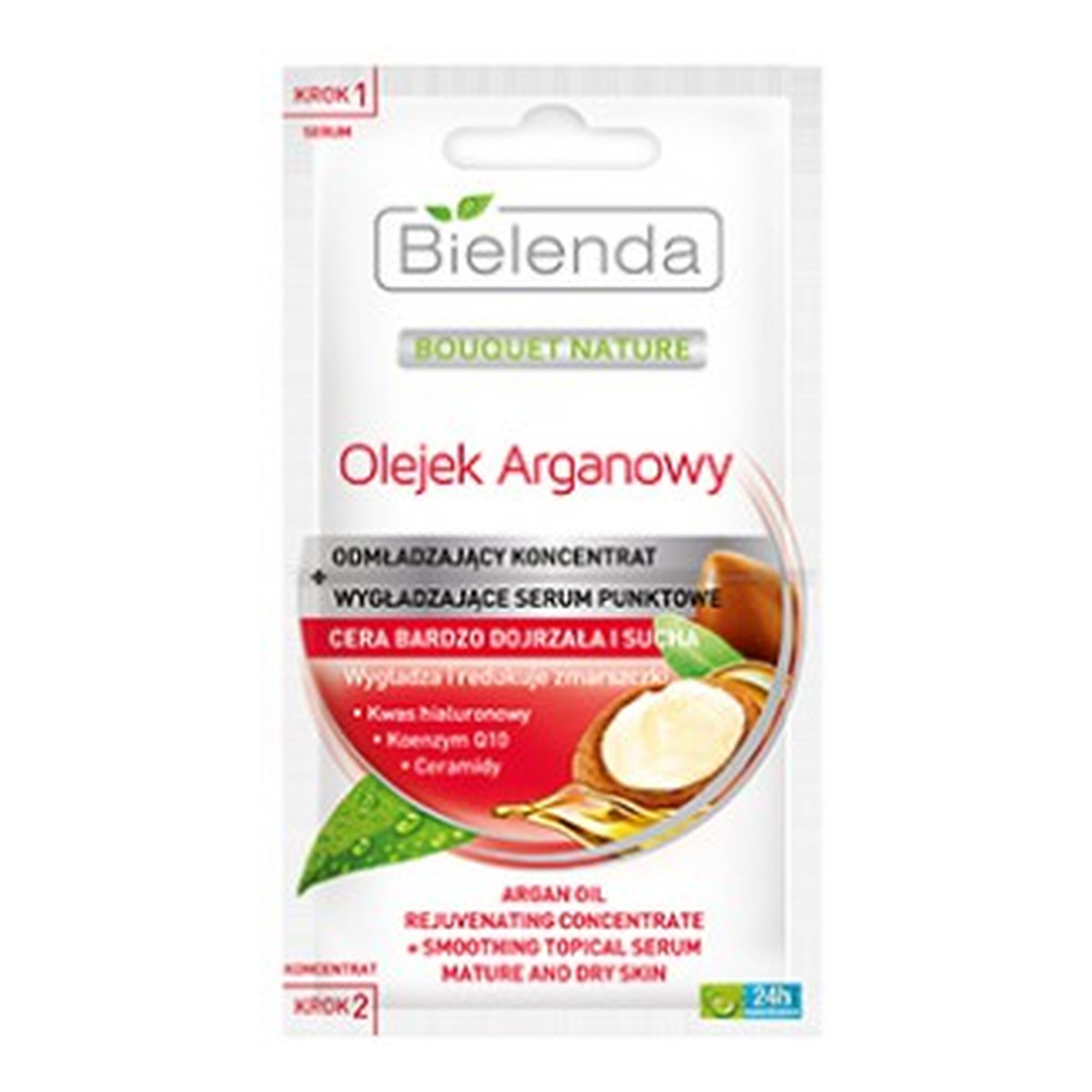 Bielenda Olejek Arganowy Odmładzający Koncentrat + Wygładzające Serum Punktowe 10g