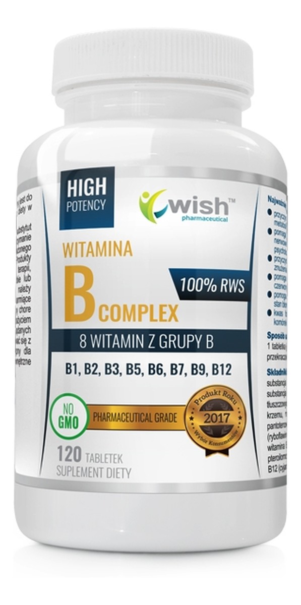Witamina b complex 8 witamin z grupy b suplement diety 120 tabletek