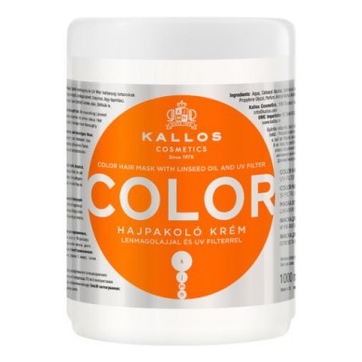 Kallos KJMN Color Maska Do Włosów Farbowanych 1000ml