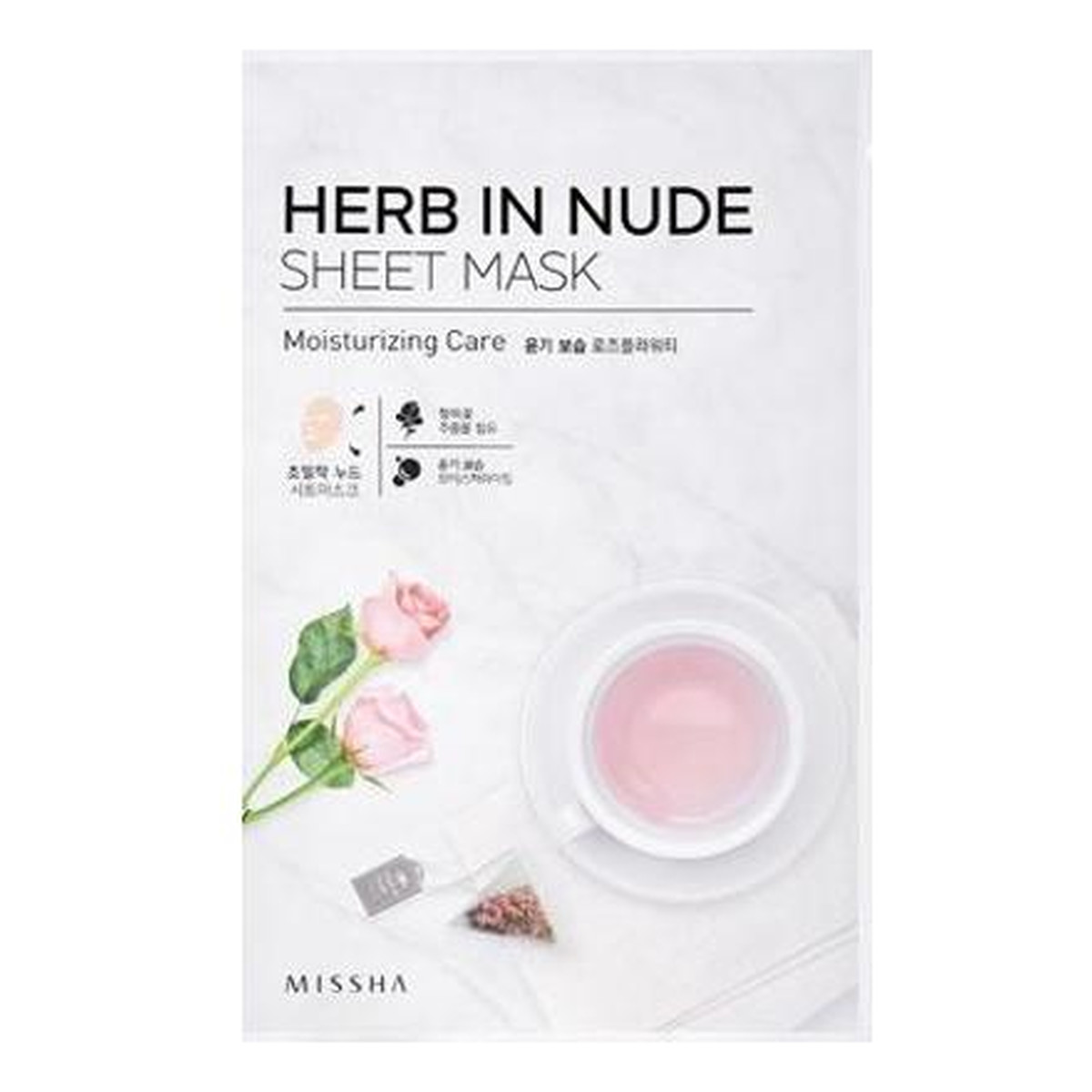 Missha Herb In Nude Sheet Mask Moisturizing care Nawilżająca maska bawełniana z kompleksem herbacianym 23g