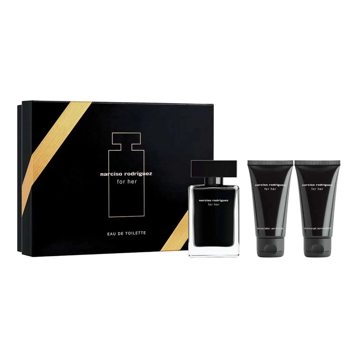 Narciso Rodriguez For Her Zestaw woda toaletowa spray 50ml + balsam do ciała 50ml + żel pod prysznic 50ml