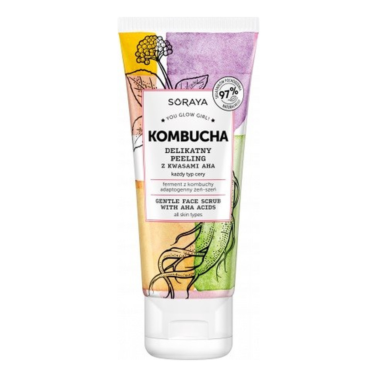 Soraya Kombucha Delikatny Peeling z kwasami AHA - każdy rodzaj cery 75ml