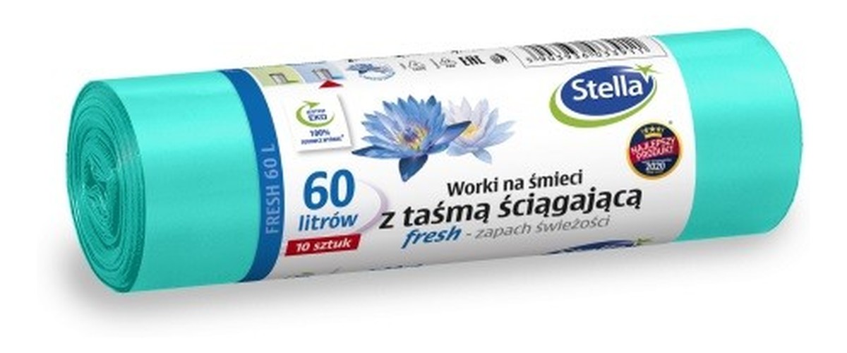 Worki na śmieci z taśmą ściągającą FRESH - świeży zapach 60l 1op.-10szt