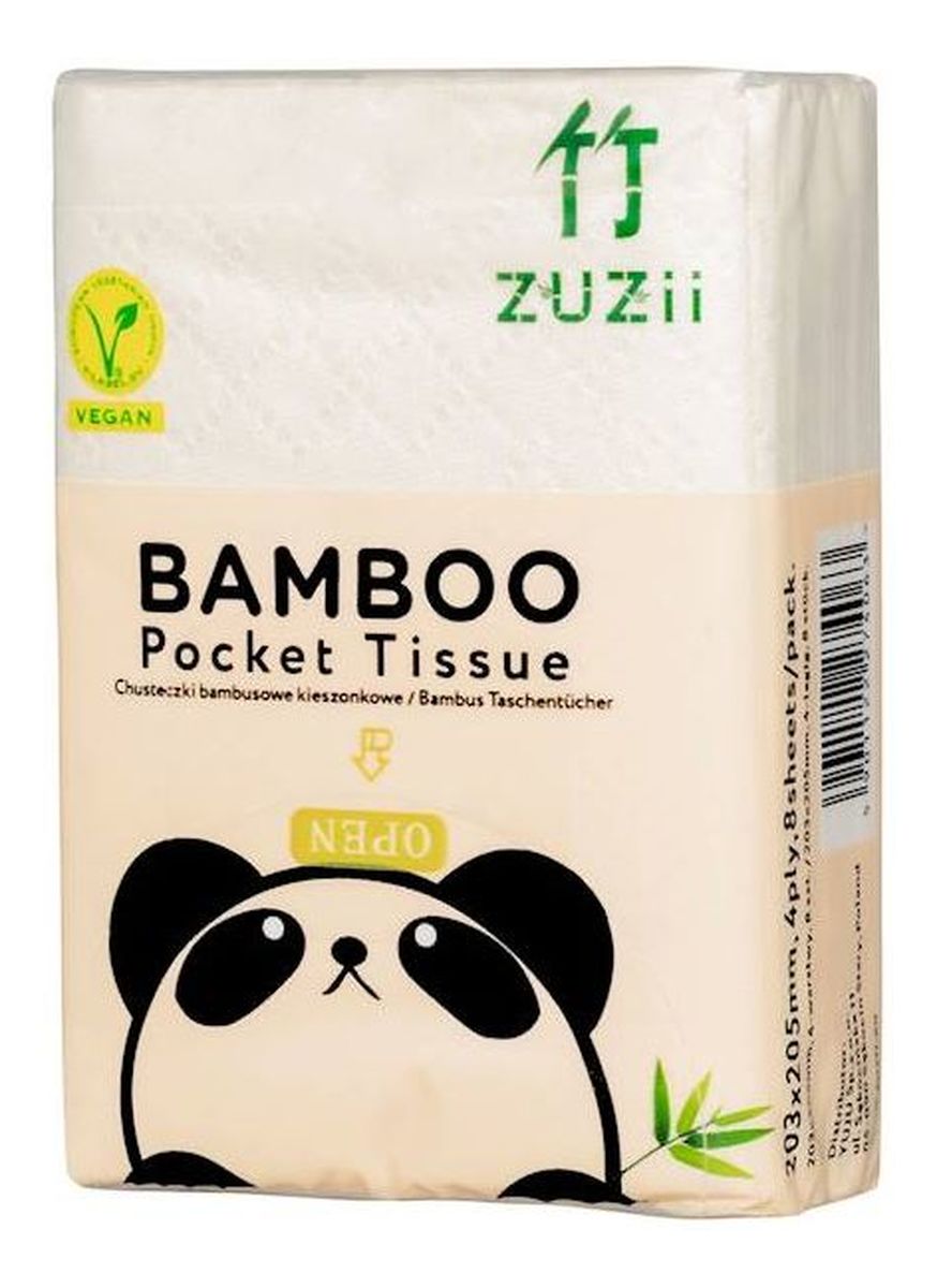 Zestaw bambusowych chusteczek higienicznych 4-warstwowych kieszonkowych 8 szt