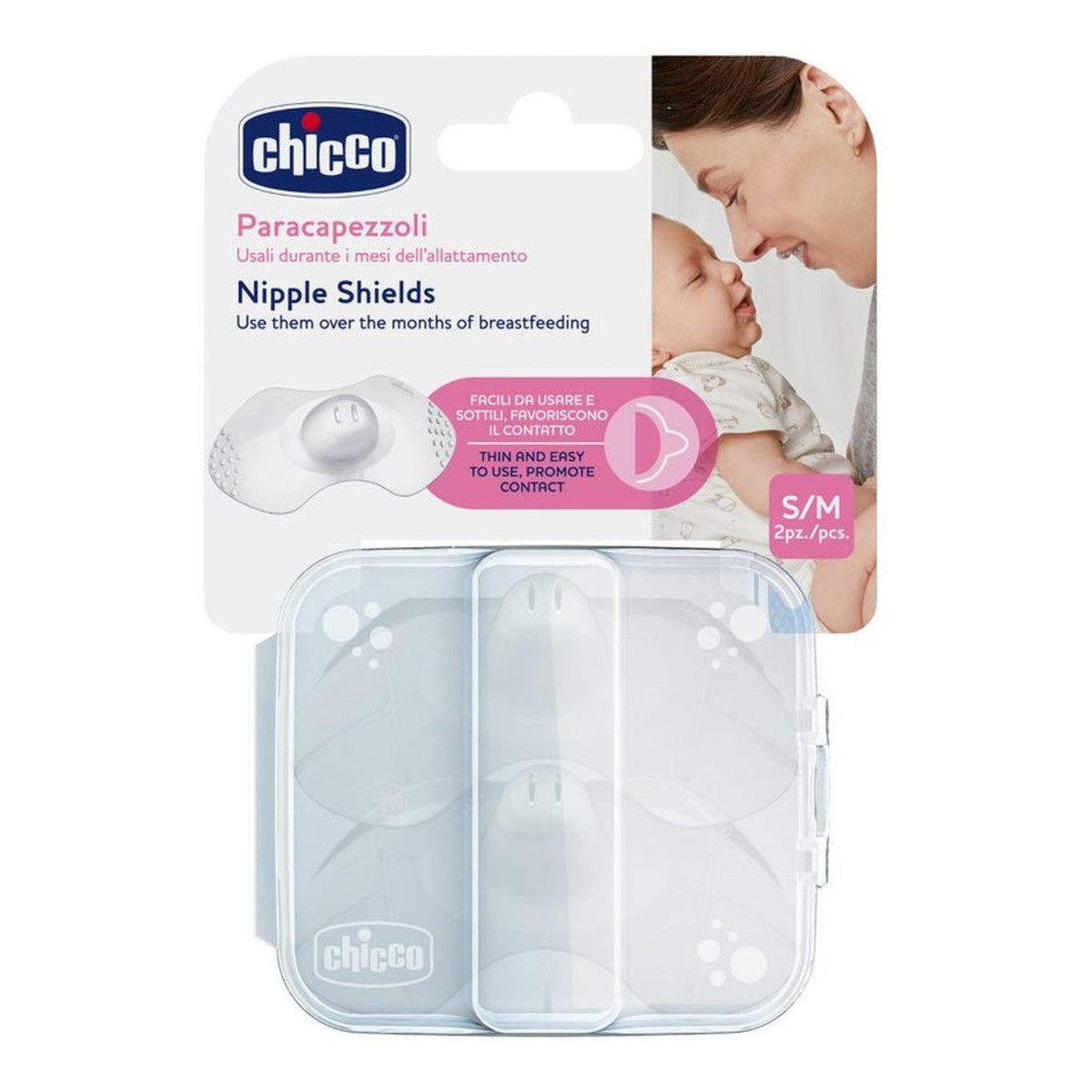 Chicco Osłonki silikonowe na brodawki Małe (S-M) 2szt