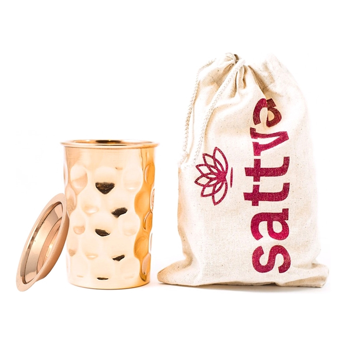 Sattva Kubek miedziany z pokrywką diamond 350ml