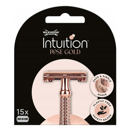 Intuition rose gold żyletki do klasycznej maszynki do golenia dla kobiet 15szt