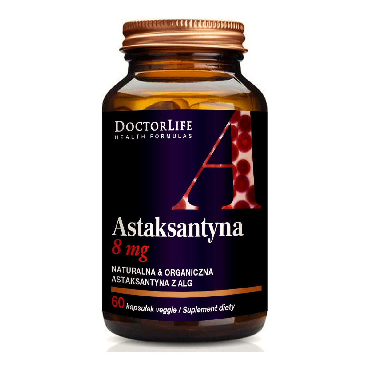 Doctor Life Astaxanthin 8mg naturalna astaksantyna suplement diety 60 kapsułek