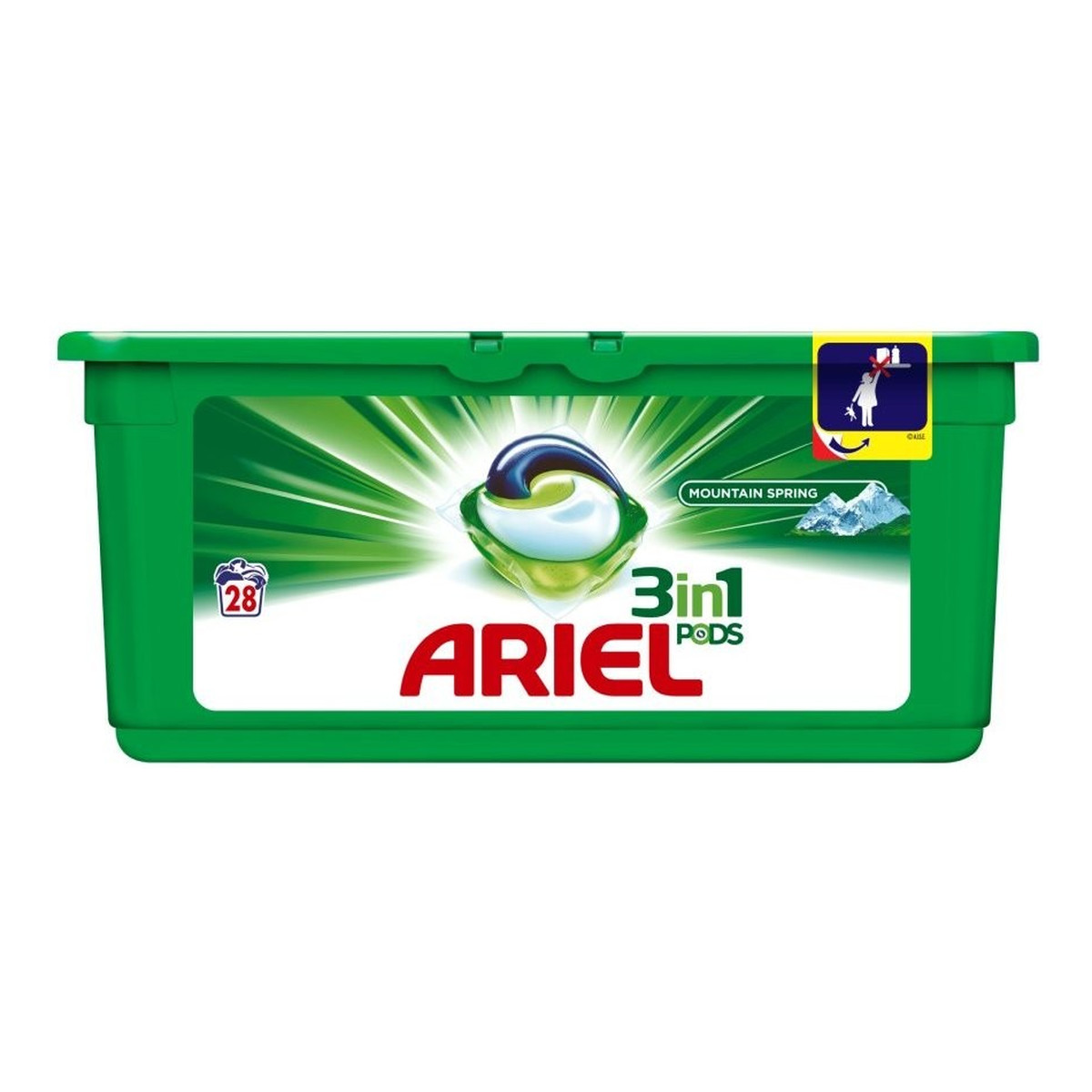 Ariel 3in1 Mountain Spring Kapsułki do prania białego 28 prań