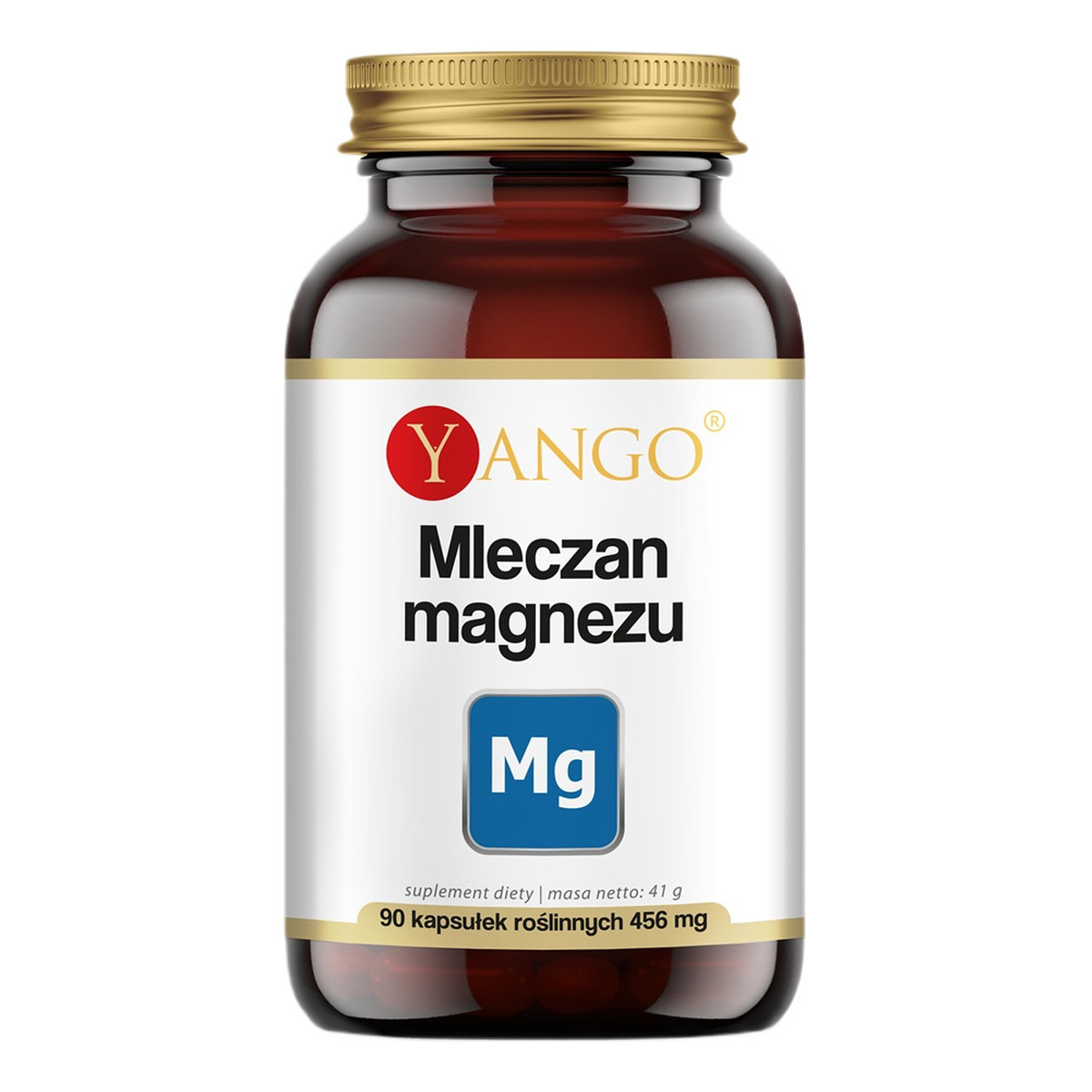 Yango Mleczan magnezu 436 mg układ nerwowy, mięśnie i kości suplemnt diety 90 kapsułek 436mg