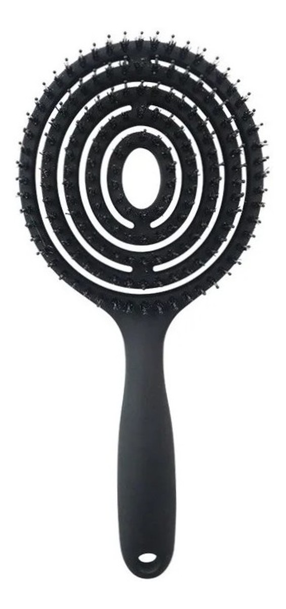 Szczotka z włosiem do masażu i rozczesywania włosów Czarna
