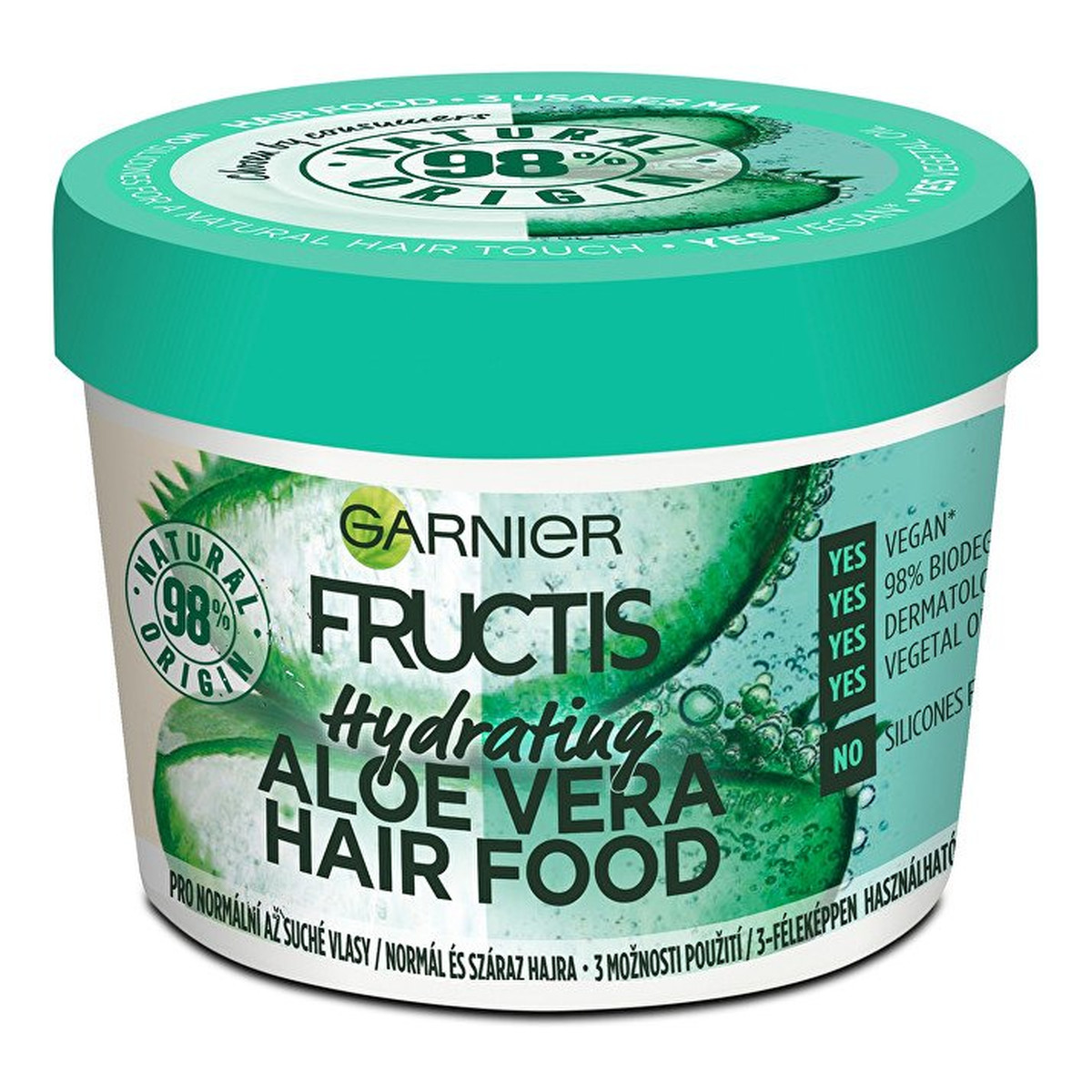 Garnier Fructis Hair Food Aloe Vera nawilżająca maseczka do włosów normalnych i suchych 390ml