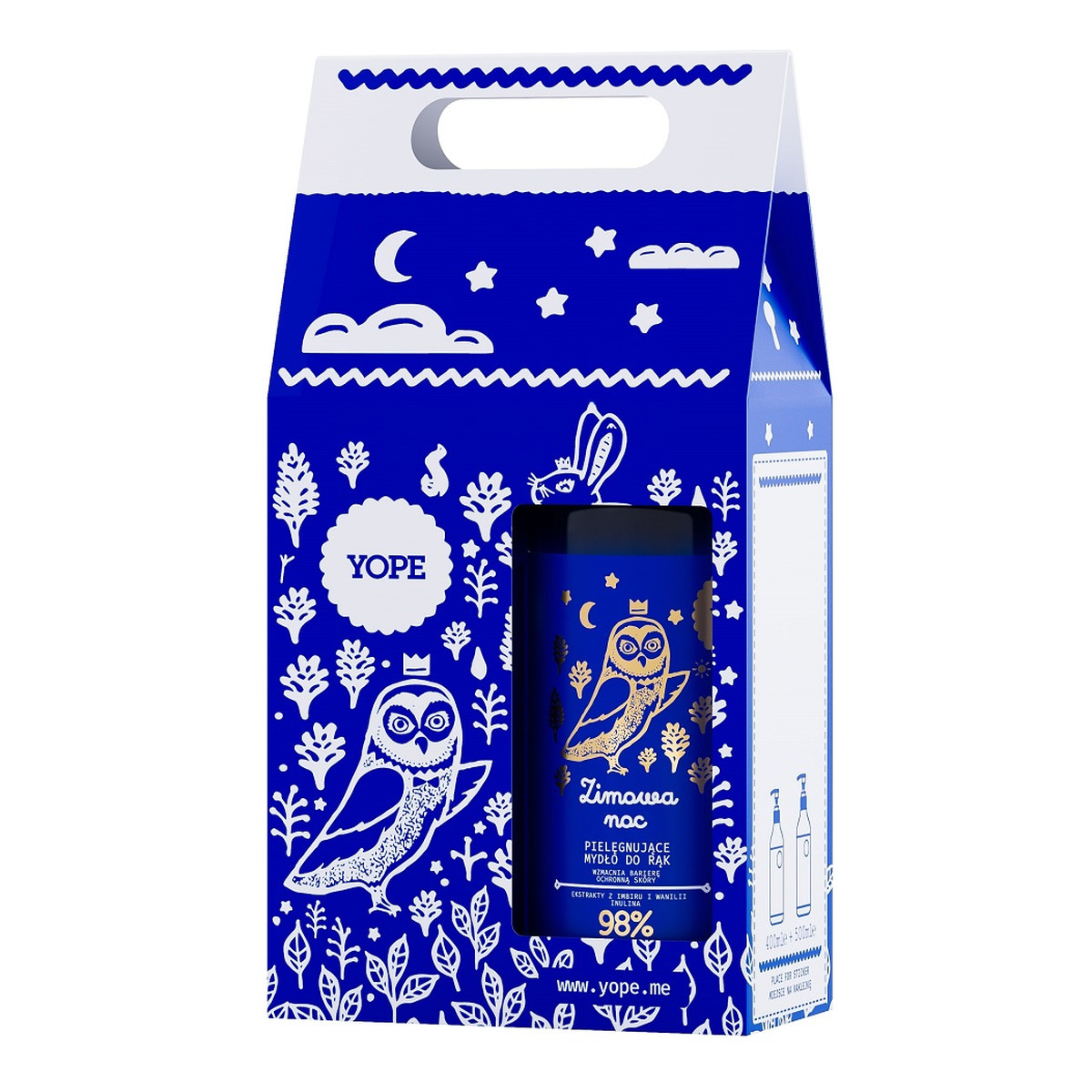 Yope Zimowa Noc Zestaw pielęgnujące mydło do rąk 500ml + pielęgnujący żel pod prysznic 400ml