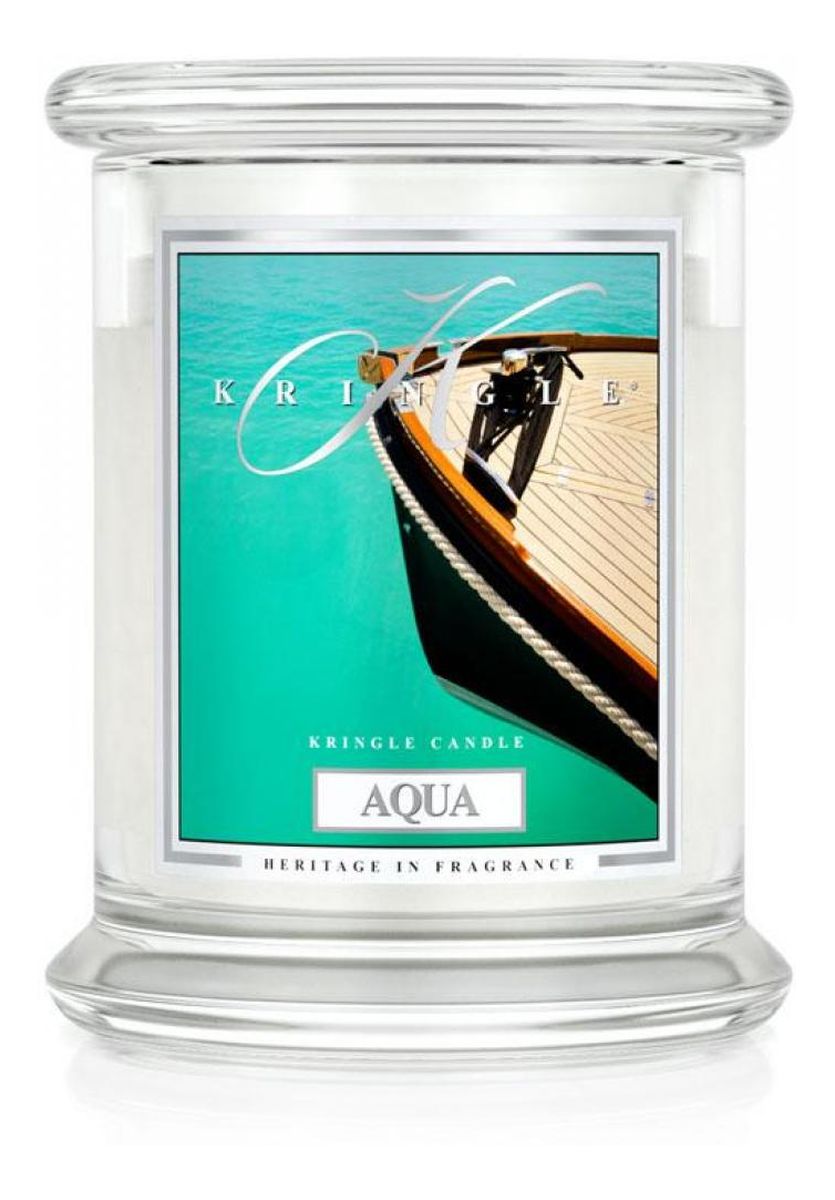 Średnia świeca z dwoma knotami Aqua