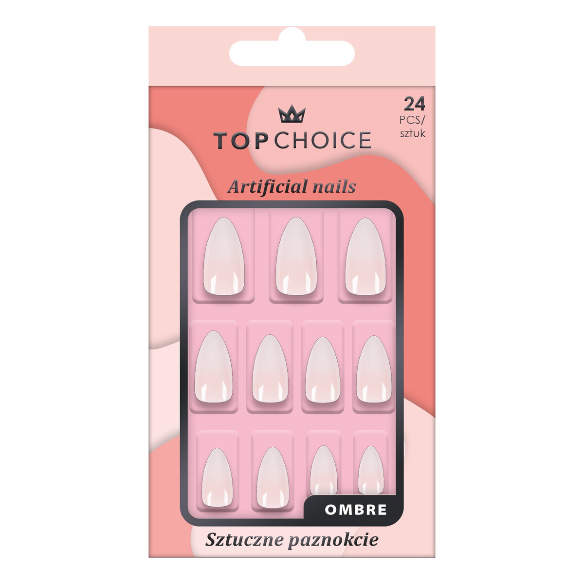 Top Choice Sztuczne paznokcie Long Almond Ombre