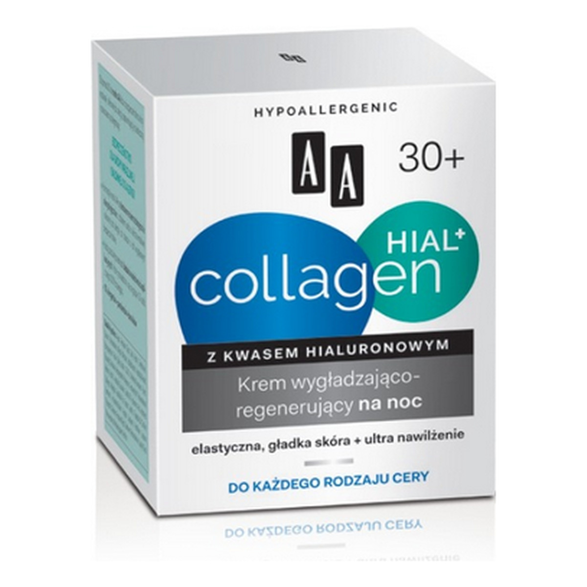 AA Collagen Hial 30+ Hypoallergenic Krem Wygładzająco Regenerujący Na Noc 50ml