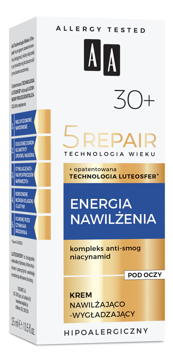 5Repair 30+ NAWILŻAJĄCO-WYGŁADZAJĄCY KREM POD OCZY