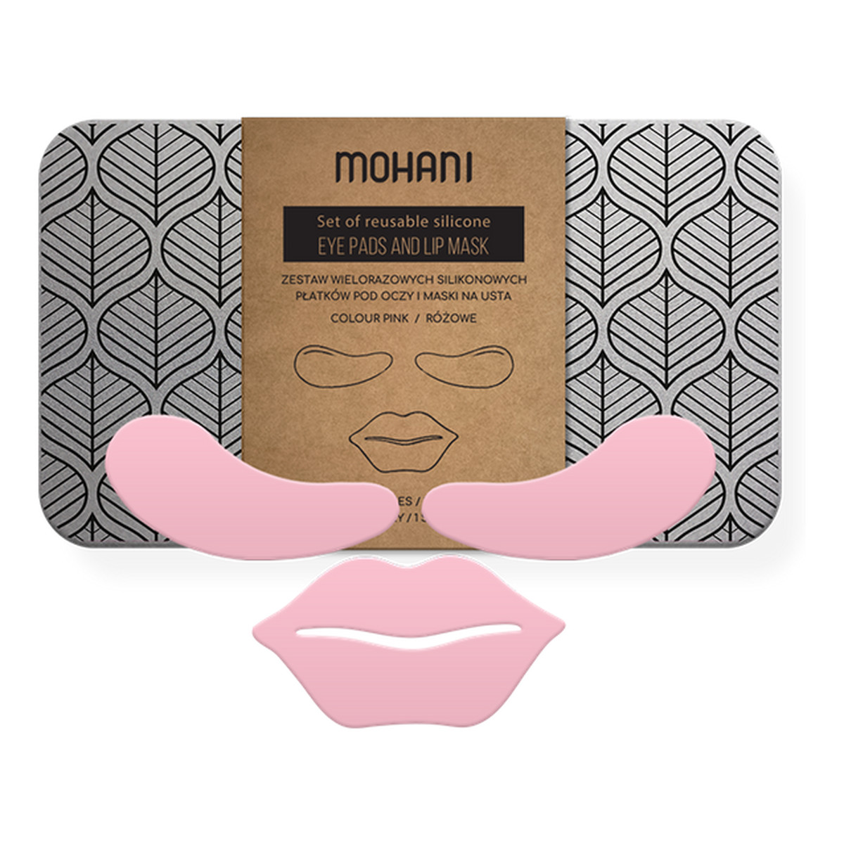 Mohani Zestaw wielorazowych silikonowych płatków pod oczy i maski na usta