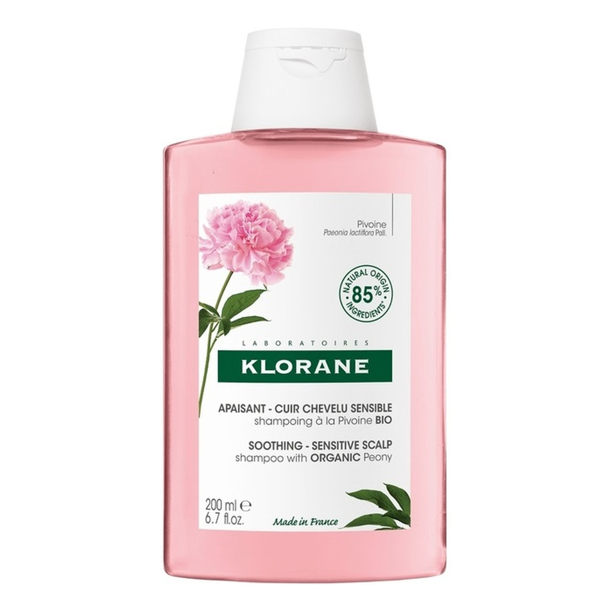 Klorane Soothing shampoo szampon z organiczną piwonią 200ml