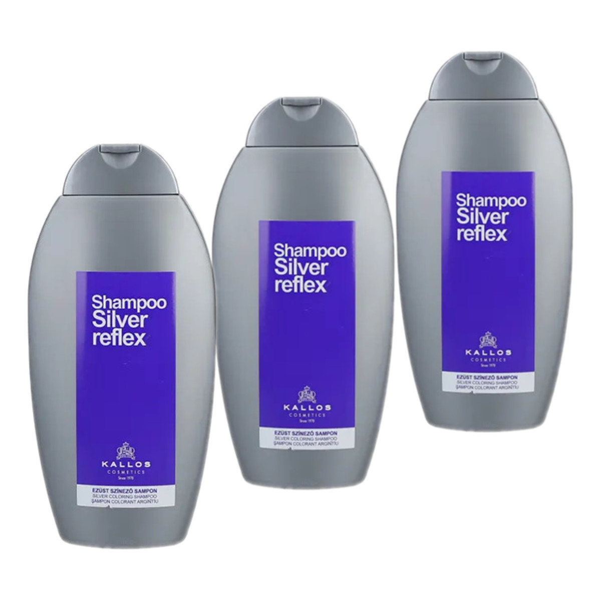 Kallos Silver Reflex Szampon Neutralizujący Żółte Odcienie 3x350ml