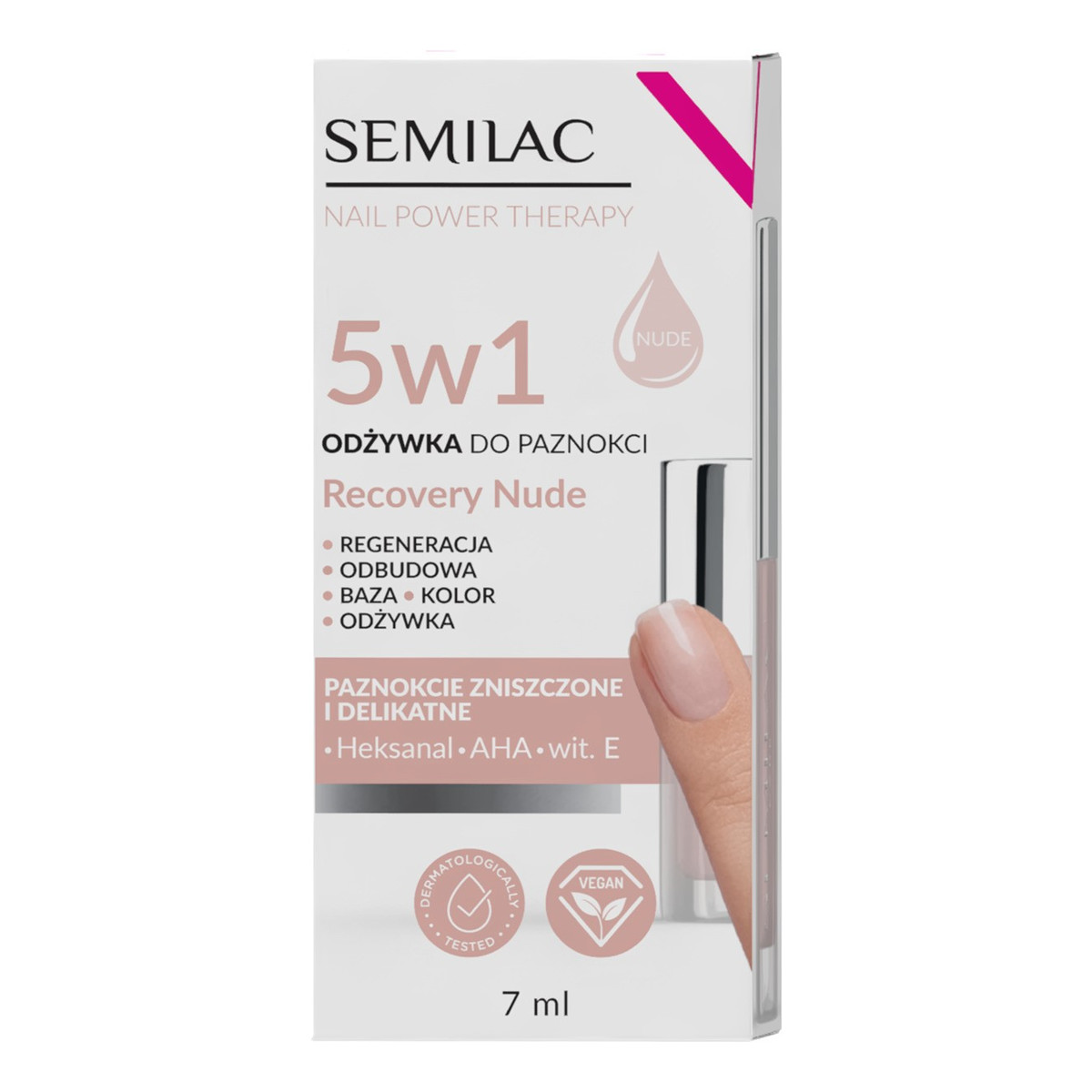 Semilac Odżywka do paznokci nail power therapy 5w1 recovery nude 7ml