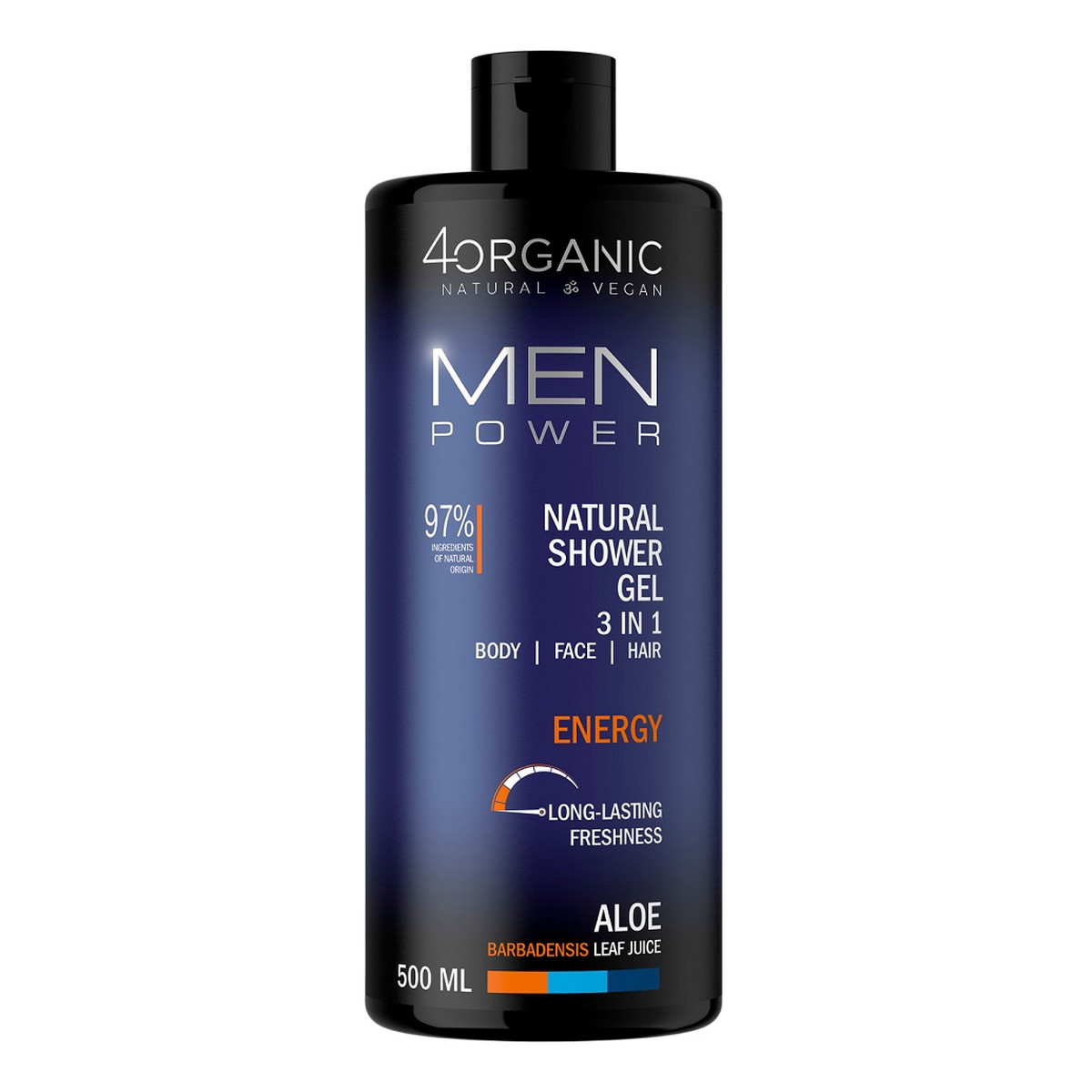 4organic Men Power naturalny Żel pod prysznic 3w1 energy 500ml