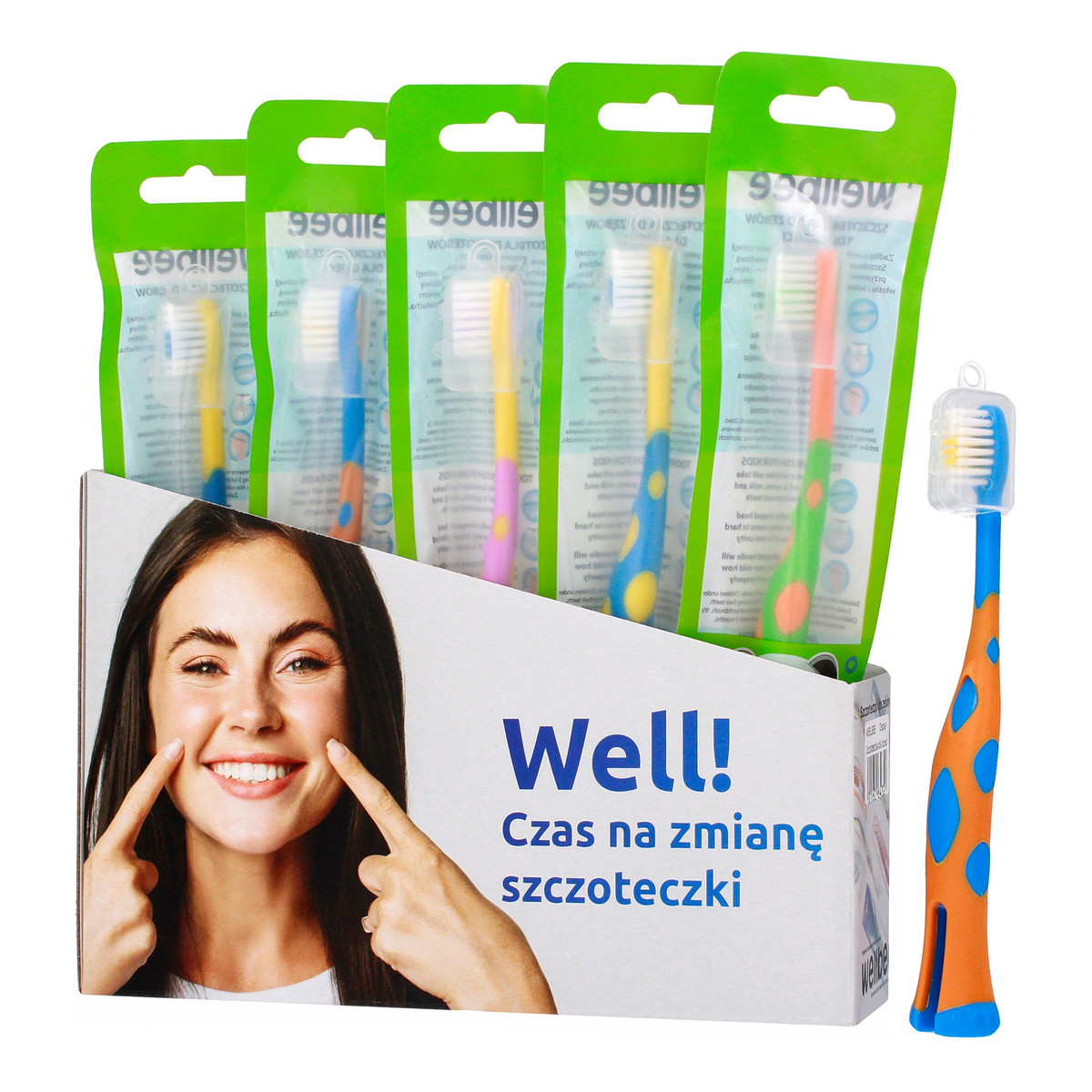 Wellbee Display Szczoteczka dla dzieci mix 15szt.
