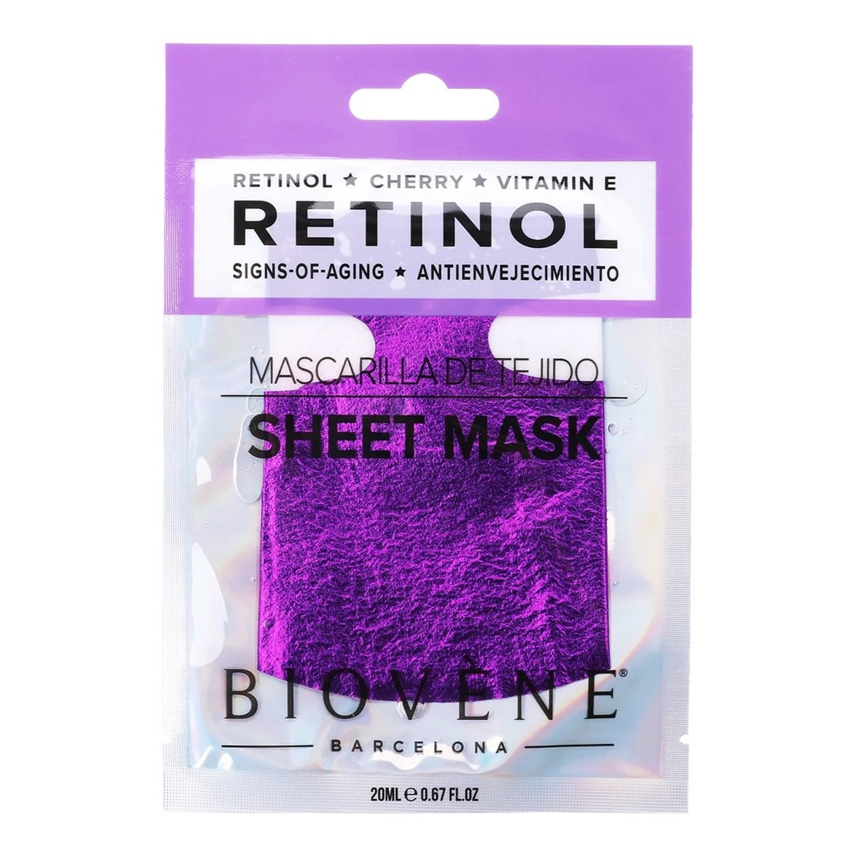 Biovene Retinol signs-of-aging maska w płachcie z retinolem i witaminą e 20ml