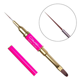 Dwustronny pędzelek do zdobień i żelu 12 Magenta