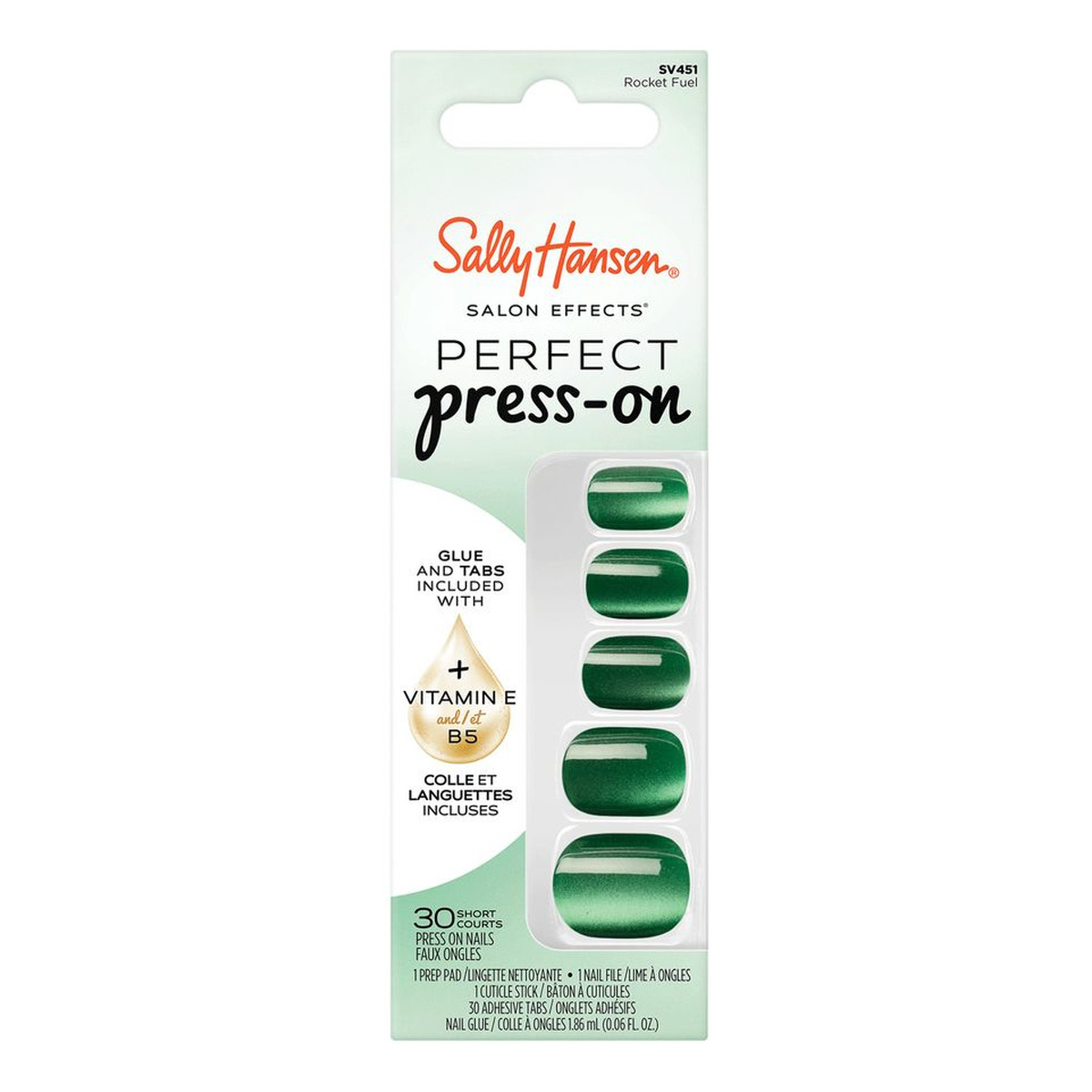 Sally Hansen Salon Effects Perfect Press On sztuczne paznokcie samoprzylepne Rocket Fuel 30szt