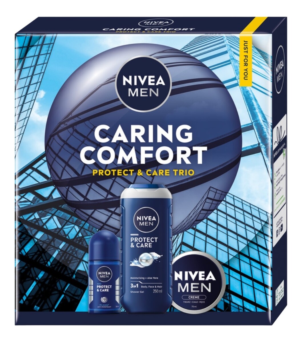 Zestaw żel pod prysznic 3w1 250ml + antyperspirant roll-on 50ml + krem uniwersalny 100ml