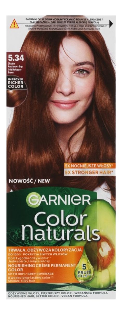 Color naturals odżywcza farba do włosów 5.34 złocisty kasztanowy brąz