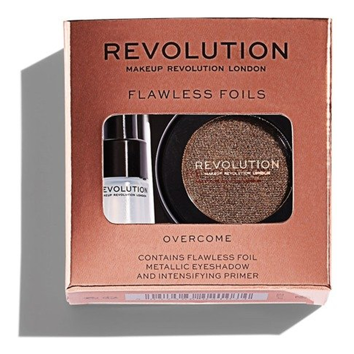 Makeup Revolution Flawless Foils Cień do powiek metaliczny+baza