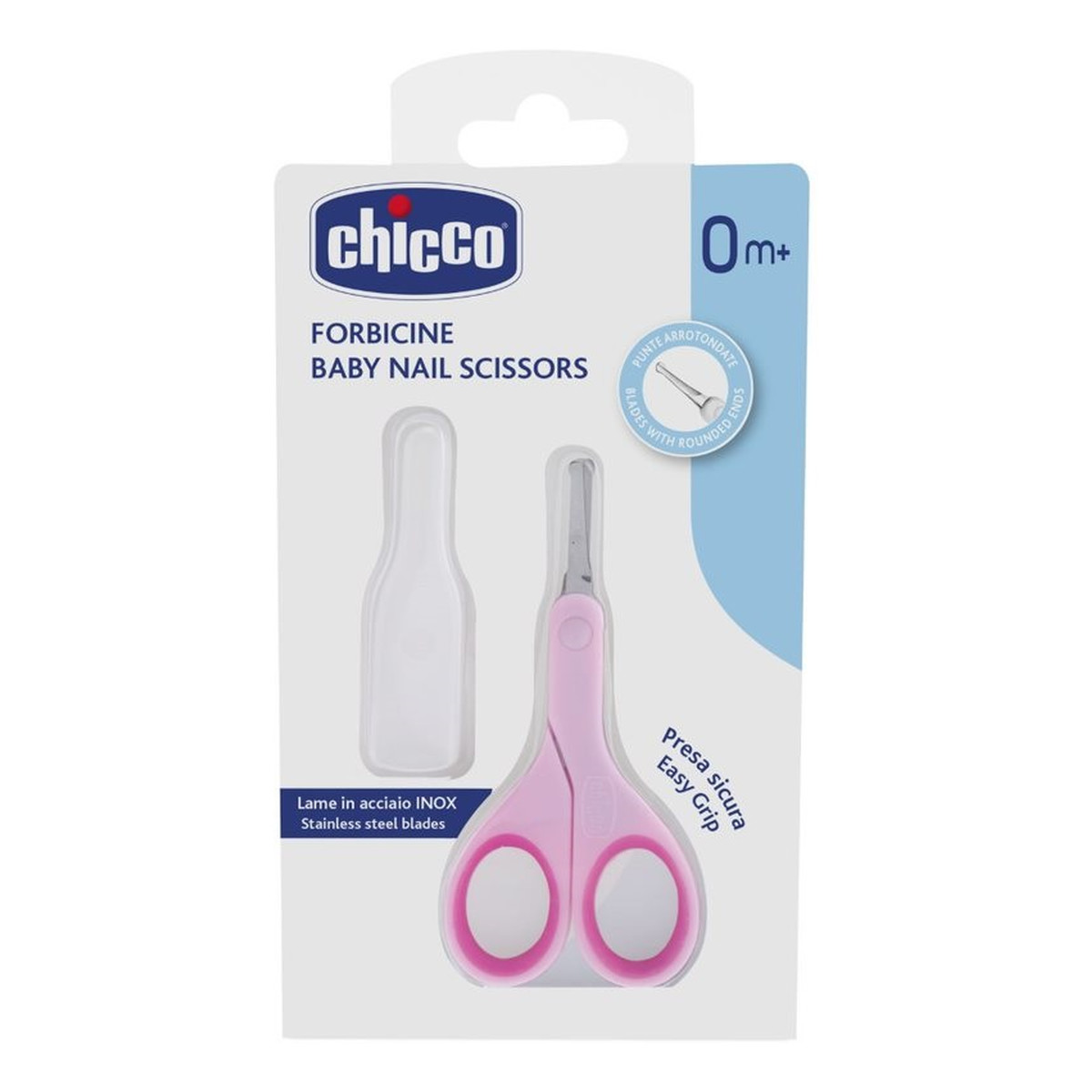Chicco Baby nail scissors nożyczki z osłonką 0m+ różowe