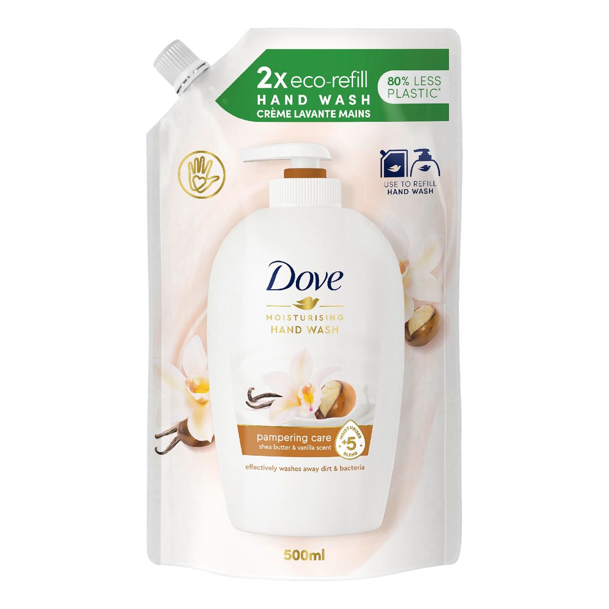 Dove Purely Pampering Shea Butter&Vanilla Mydło w Płynie Uzupełnienie 500ml