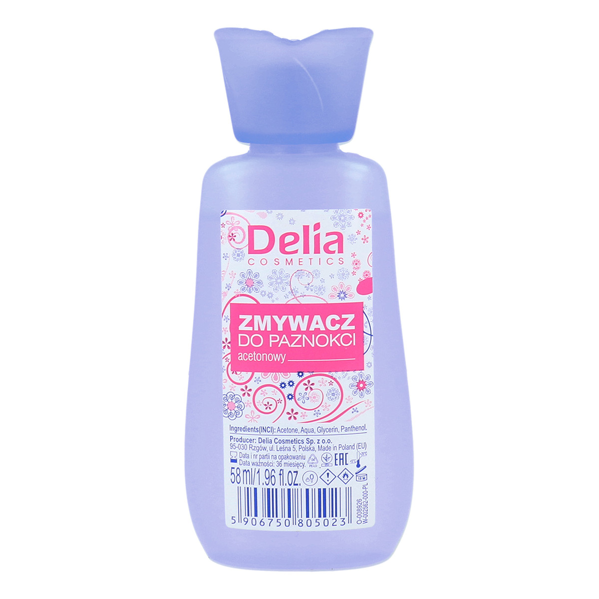 Delia Acetonowy Zmywacz Do Paznokci 58ml