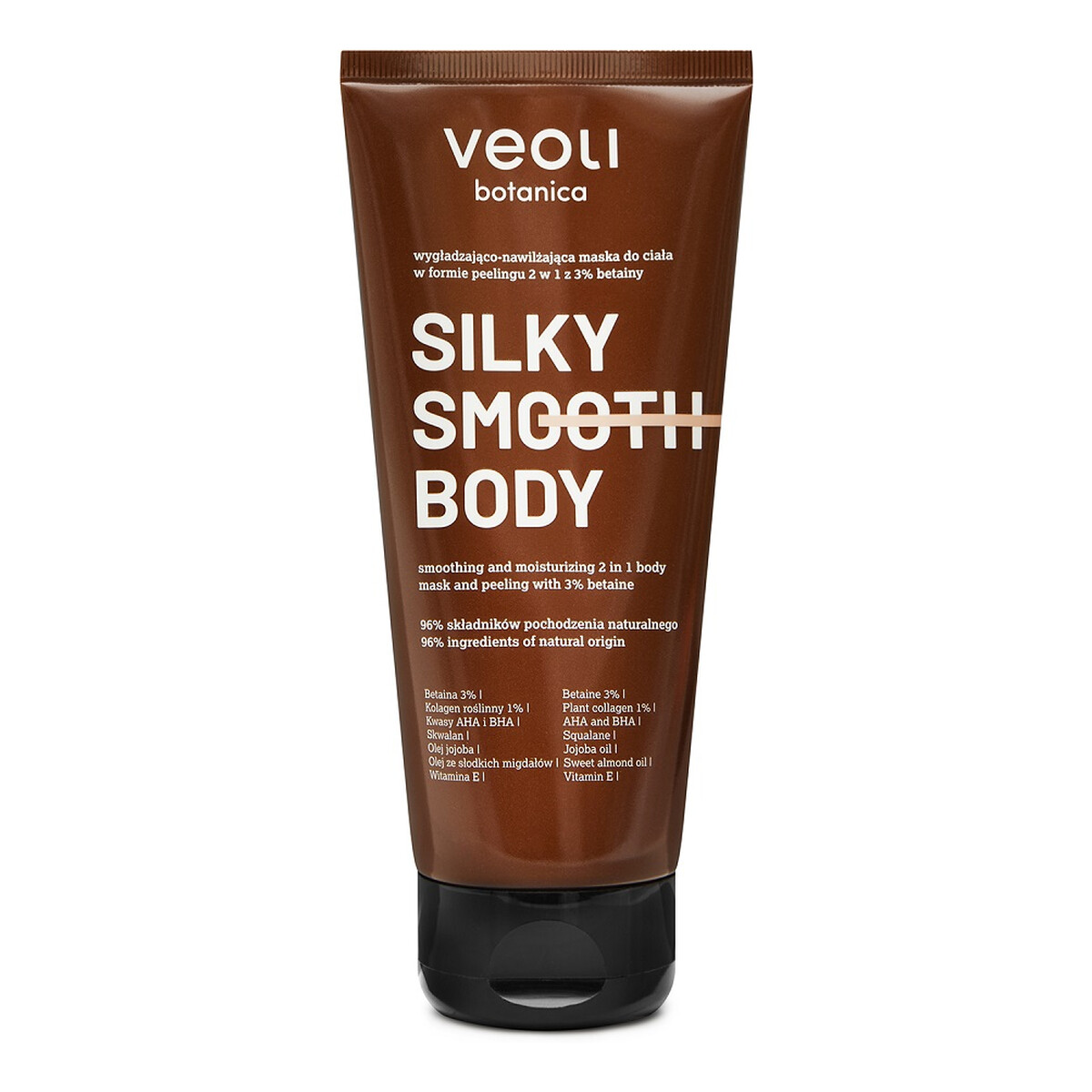 Veoli Botanica Silky smooth body wygładzająco-nawilżająca maska do ciała w formie peelingu 180ml