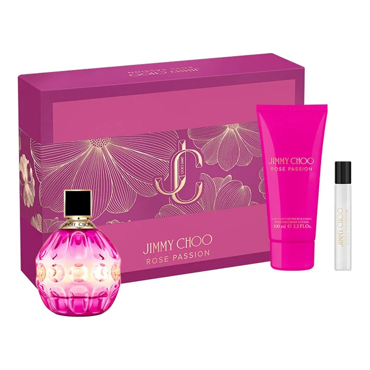 Jimmy Choo Rose Passion Zestaw woda perfumowana spray 100ml + miniatura wody perfumowanej 7.5ml + balsam do ciała 100ml