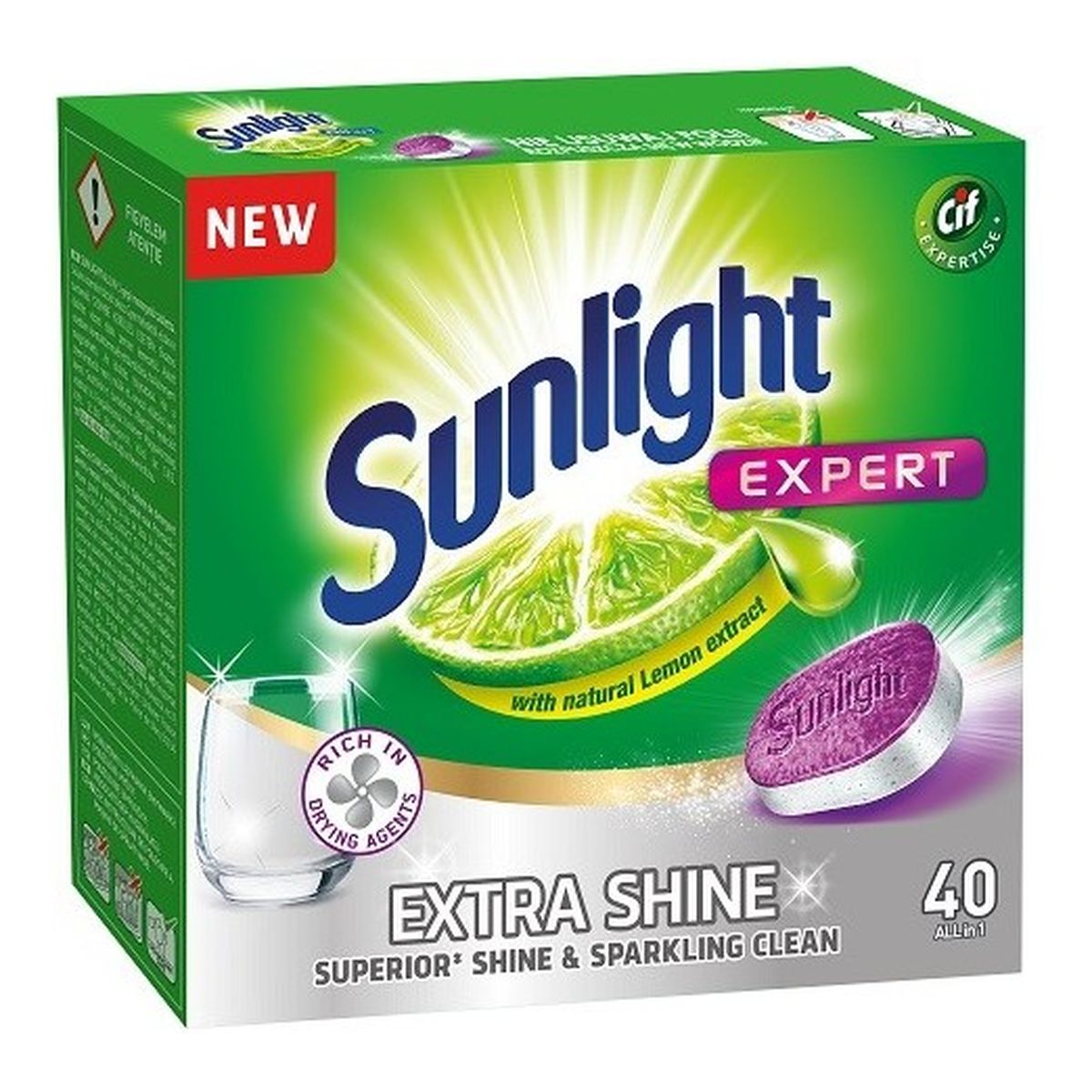 Sunlight Expert Extra Shine tabletki do mycia naczyń w zmywarkach 40szt