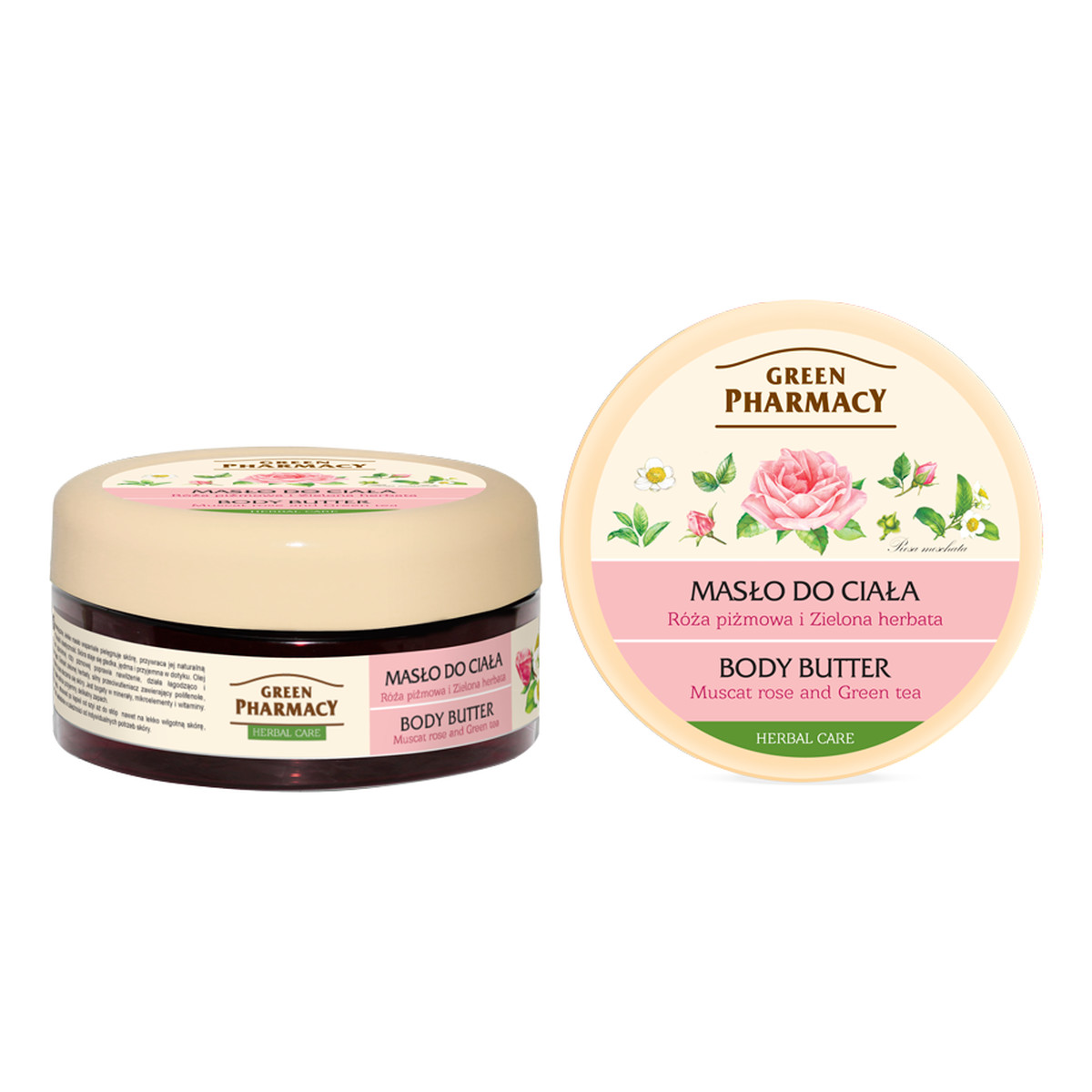 Green Pharmacy Herbal Cosmetics Body Care Masło Do Ciała Róża Piżmowa i Zielona Herbata 200ml