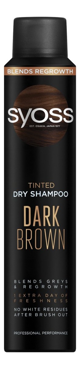 Tinted dry shampoo dark brown suchy szampon do włosów ciemnych odświeżający i koloryzujący ciemny brąz