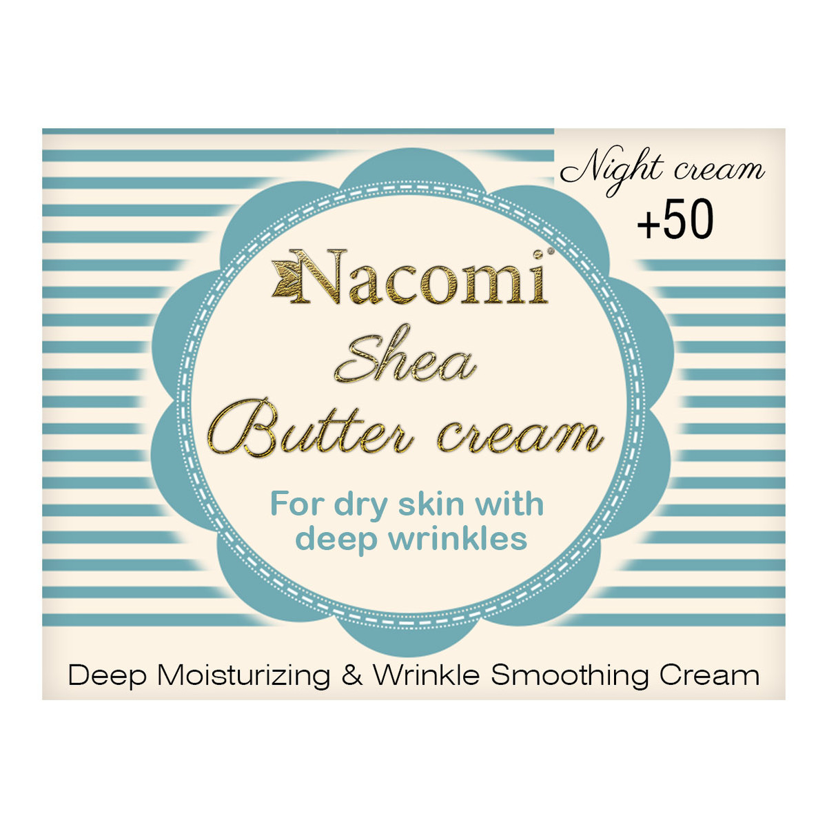 Nacomi 50+ Shea Krem Na Noc z trójpeptydem 50ml