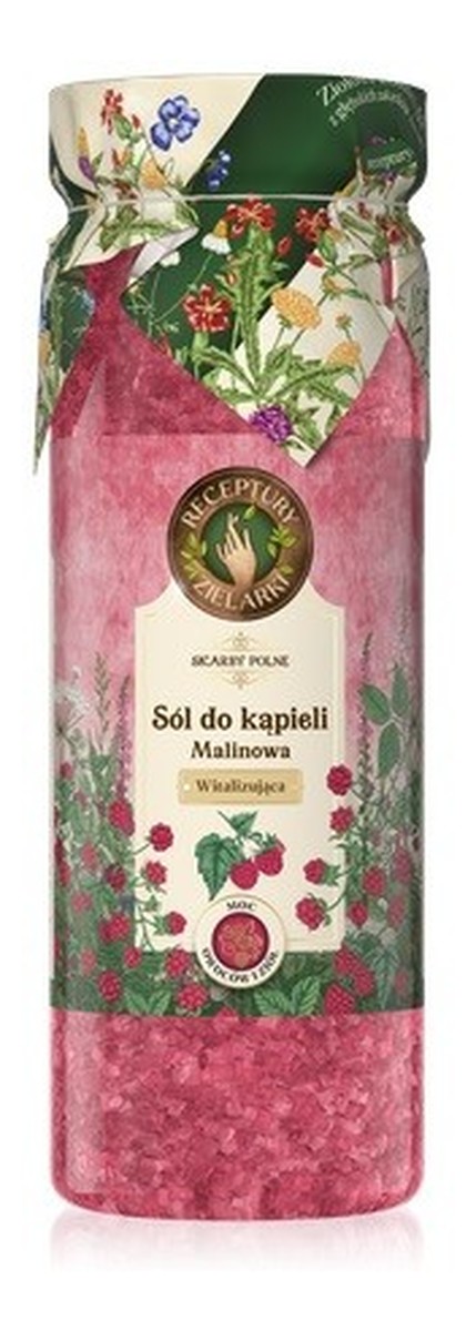 Receptury zielarki skarby polne witalizująca sól do kąpieli-malinowa