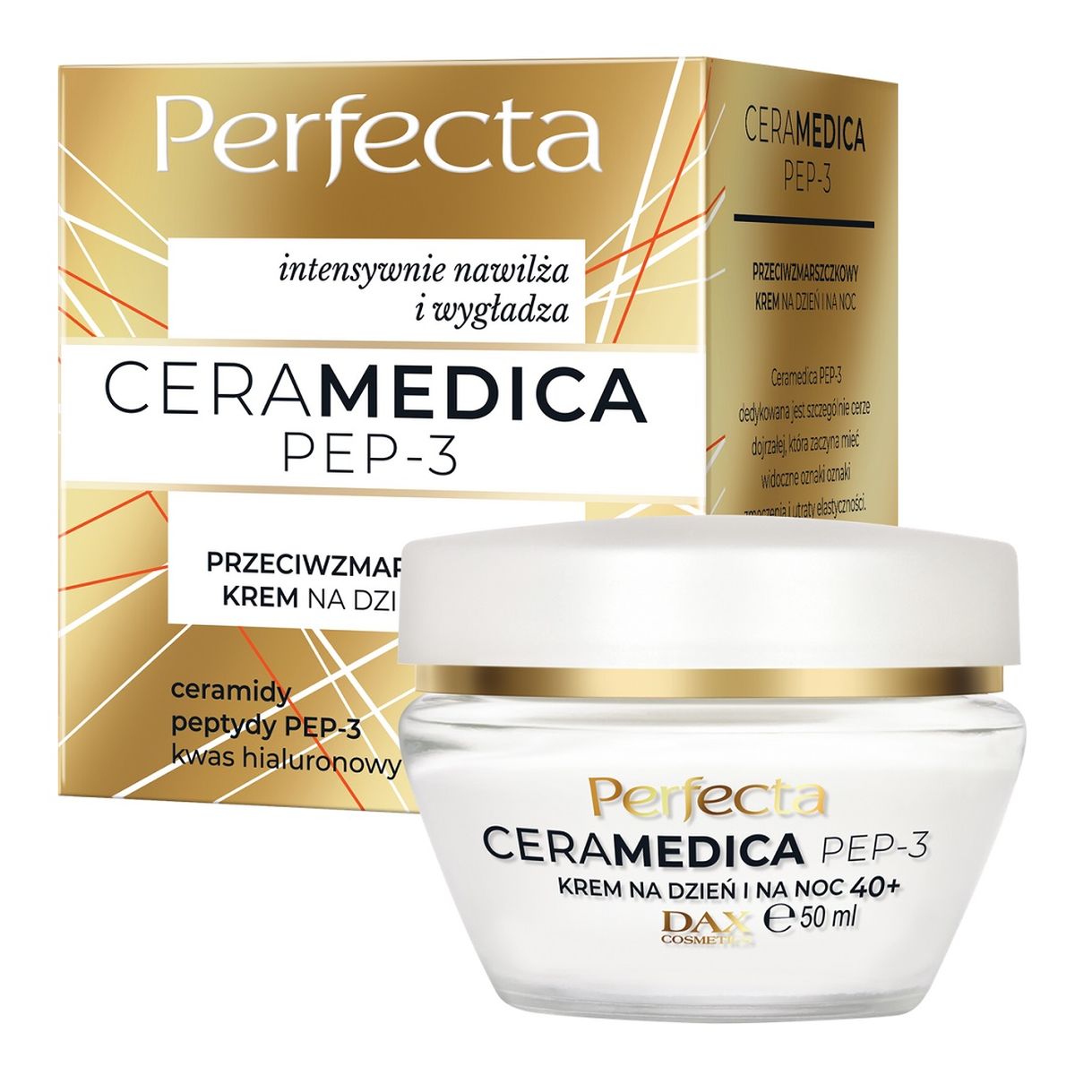 Perfecta Ceramedica Pep-3 przeciwzmarszczkowy Krem na dzień i na noc 40+ 50ml