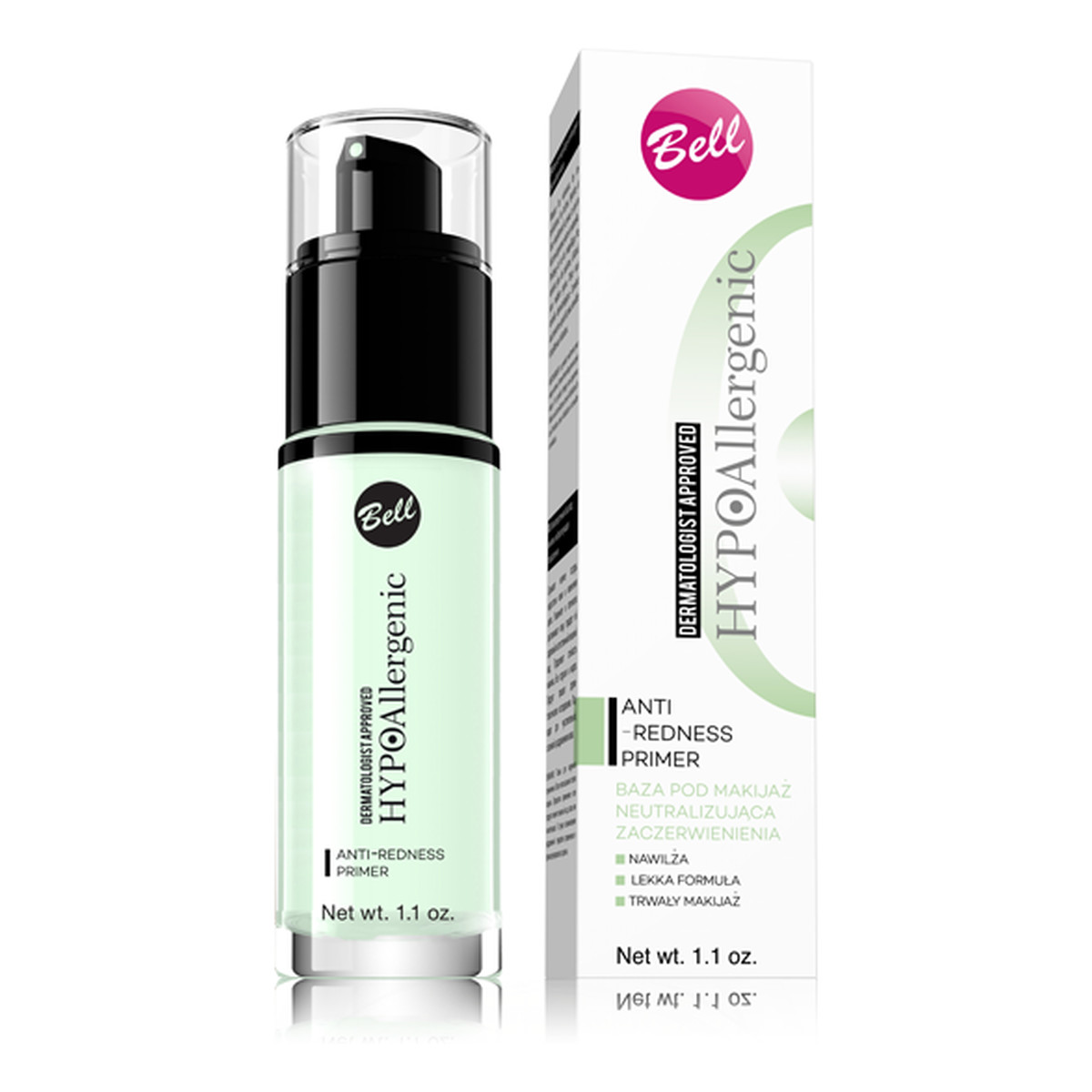 Bell Hypoallergenic Anti-Redness Primer Baza pod makijaż neutralizująca zaczerwienienia, 30g